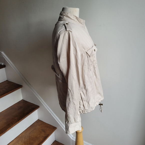 RAILS COLLINS Linen Blend Utility Jacket Off White Bone Medium - Picture 6 of 11